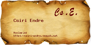 Csiri Endre névjegykártya